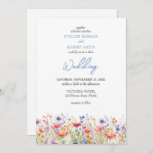 Invitation Boho coloré prairie fleurs sauvages mariage (Devant / Derrière)