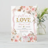 Invitation Boho Coquette Citrouille rose Fête des mariées (Debout devant)