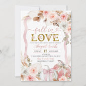 Invitation Boho Coquette Rose Citrouille Fête de Mariage (Devant)