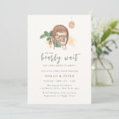 Invitation Boho Cosy Teddy Bear Sleep Baby shower (Debout devant)