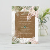 Invitation BOHO Couleur de la Terre Pampas Mariage (Debout devant)