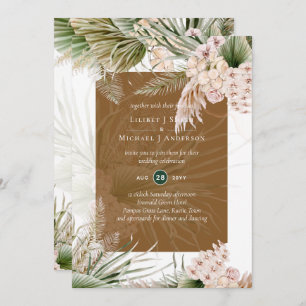 Invitation BOHO Couleur de la Terre Pampas Mariage