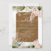 Invitation BOHO Couleur de la Terre Pampas Mariage (Devant)