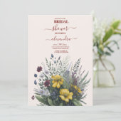 Invitation Boho couleur de l'aquarelle Fleur sauvage (Debout devant)