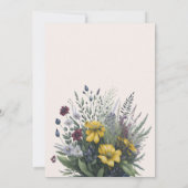 Invitation Boho couleur de l'aquarelle Fleur sauvage (Dos)