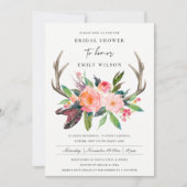 INVITATION BOHO COUNTRY ROSE AUX BOIS DE CERF FLEURALE MARIAG (Devant)