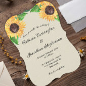 Invitation Boho Country Sunflowers Mariage courbé