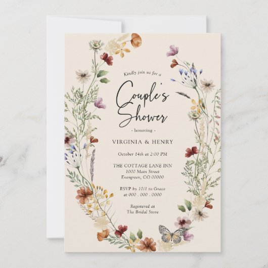 Invitation Boho Couples Douche (Devant)