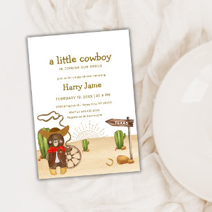 Invitation Boho Cowboy Bear Western Rodeo Cactus Baby shower