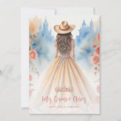 Invitation Boho Cowgirl Charming Quinceañera with Hat (Devant)