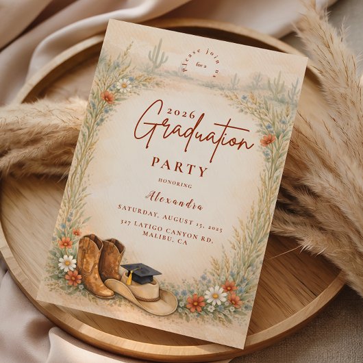 Invitation Boho Cowgirl Graduation Party
