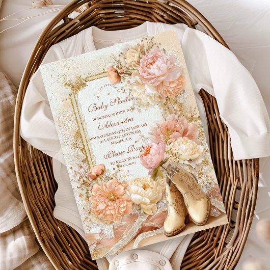 Invitation Boho Cowgirl Western Baby shower à thème