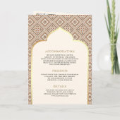 Invitation Boho Cream géométrique tout en un Mariage indien (Dos)