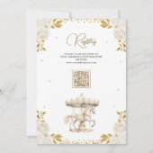 Invitation Boho Cream Gold Floral Carousel Baby shower (Dos)