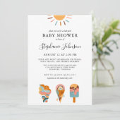 Invitation Boho Crème Glacée Fête Prénatale de Jardin (Debout devant)