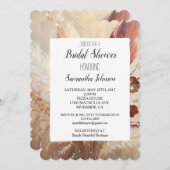 Invitation Boho Crème Rouge Plumes Fête des mariées Florale (Devant / Derrière)