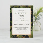 Invitation Boho Cuivre noir vert Floral Anniversaire (Debout devant)