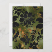 Invitation Boho Cuivre noir vert Floral Anniversaire (Dos)