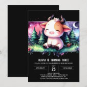 Invitation Boho Custom Cow Anniversaire (Devant / Derrière)