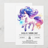 Invitation Boho Custom Horse Anniversaire (Devant / Derrière)