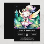 Invitation Boho Cute Fairy Anniversaire (Devant / Derrière)