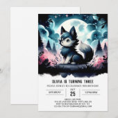 Invitation Boho Cute Wolf Anniversaire (Devant / Derrière)