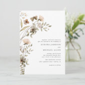 Invitation Boho Dainty Floral Printemps Mariage d'été (Debout devant)