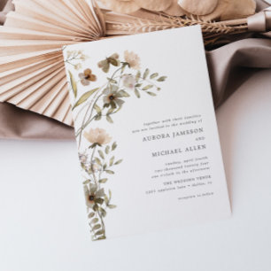 Invitation Boho Dainty Floral Printemps Mariage d'été
