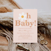 Invitation Boho Daisy Baby Girl Douche