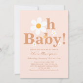 Invitation Boho Daisy Baby Girl Douche (Devant)