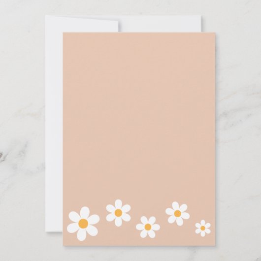Invitation Boho Daisy Baby Girl Douche (Dos)