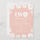 Invitation Boho Daisy Deux Super fête du 2ème anniversaire (Devant)
