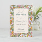 Invitation Boho Daisy Flowers les années 70 Floral Super (Debout devant)