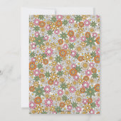 Invitation Boho Daisy Flowers les années 70 Floral Super (Dos)