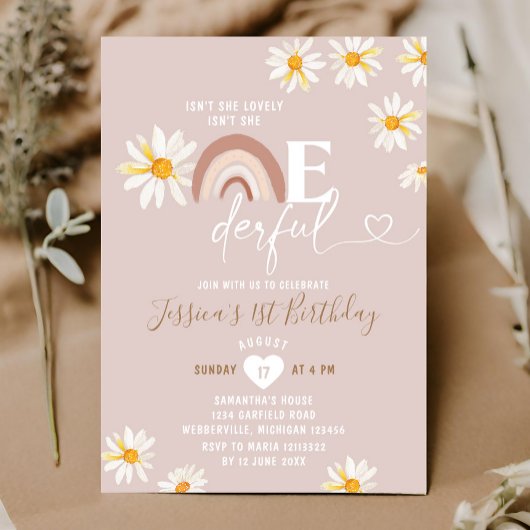 Invitation Boho Daisy Flowers n'est-elle pas merveilleux anni