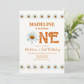 Invitation Boho Daisy Girls 1er anniversaire (Debout devant)