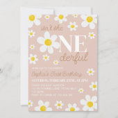 Invitation Boho Daisy n'est-elle pas un seulpremier anniversa (Devant)