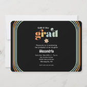 Invitation Boho Daisy Retro Texte Photo Graduation Party (Dos)