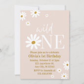Invitation Boho Daisy Wild One Premier Anniversaire (Devant)