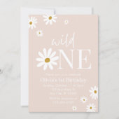 Invitation Boho Daisy Wild One Premier Anniversaire (Devant)