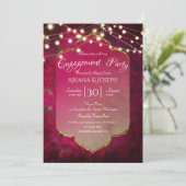 Invitation Boho damask inspiré de l'Inde en rose profond (Debout devant)