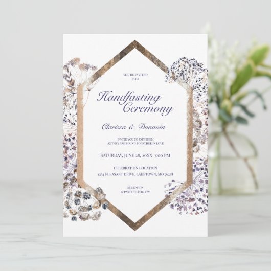 Invitation Boho Dandelion Floral Pagan Handfasting (Debout devant)