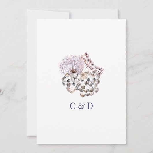 Invitation Boho Dandelion Floral Pagan Handfasting (Dos)