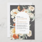 Invitation Boho Dark Floral Greenery Mariage botanique (Devant)