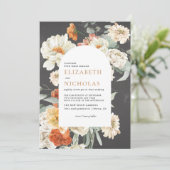 Invitation Boho Dark Floral Greenery Mariage botanique (Debout devant)