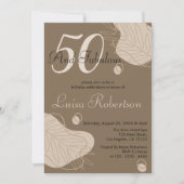 Invitation Boho Dark Modern Leaf Tous les âges Anniversaire (Devant)