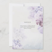 Invitation Boho de fleurs mauves rose rose pourpre (Dos)