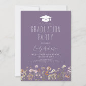 Invitation Boho de la fête des Fleurs sauvages pourpres (Devant)