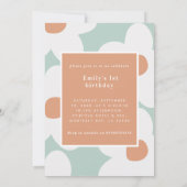 Invitation Boho de la marguerite de premier anniversaire phot (Dos)