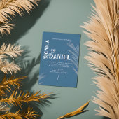 Invitation Boho de luxe bleu & blanc Mariage